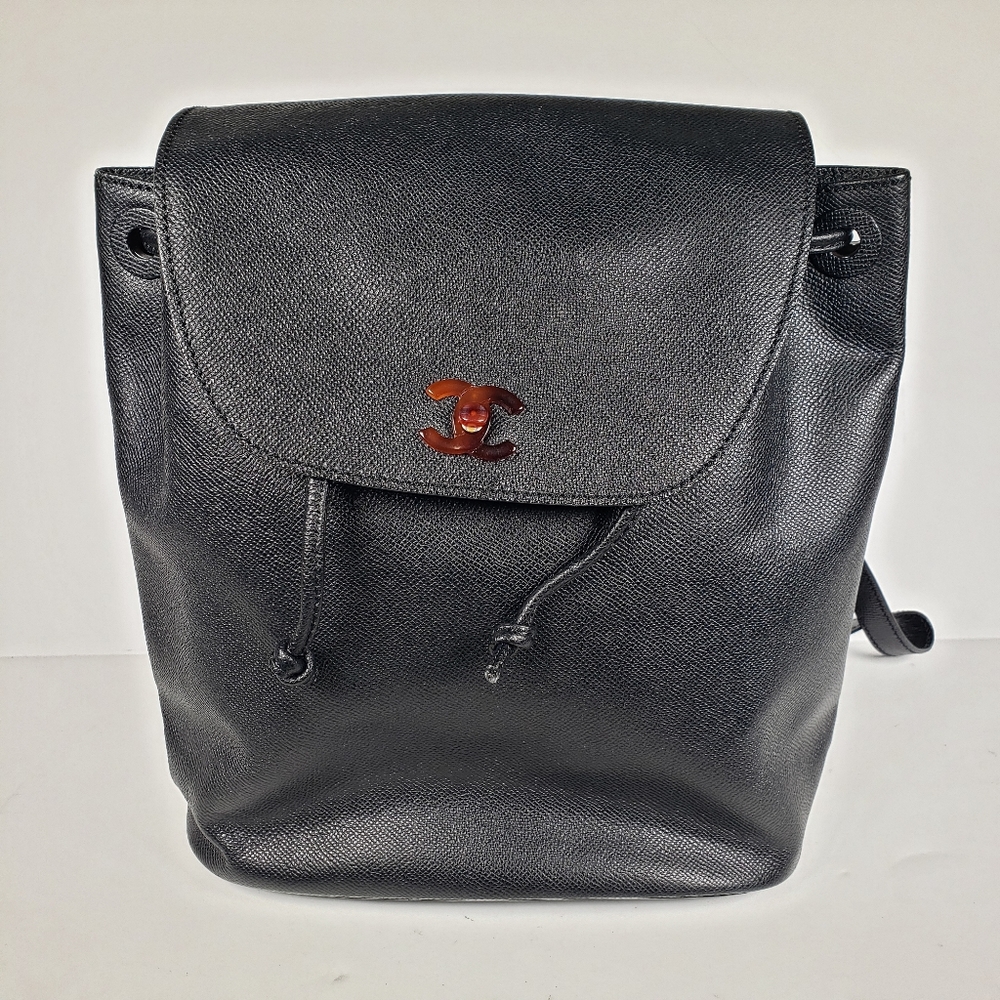 Chanel Classic CC Tortoise Shell Logo Backpack